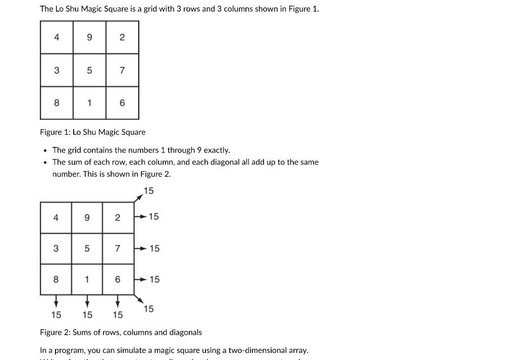 The Lo Shu Magic Square is a grid with 3 rows and 3 | Chegg.com