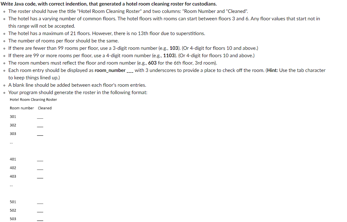 Solved Write Java code, with correct indention, that | Chegg.com