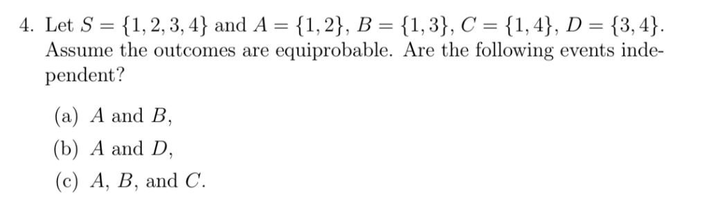 Solved 4 Let S 1 2 3 4 And A 1 2 B 3 C 4 D 3 4