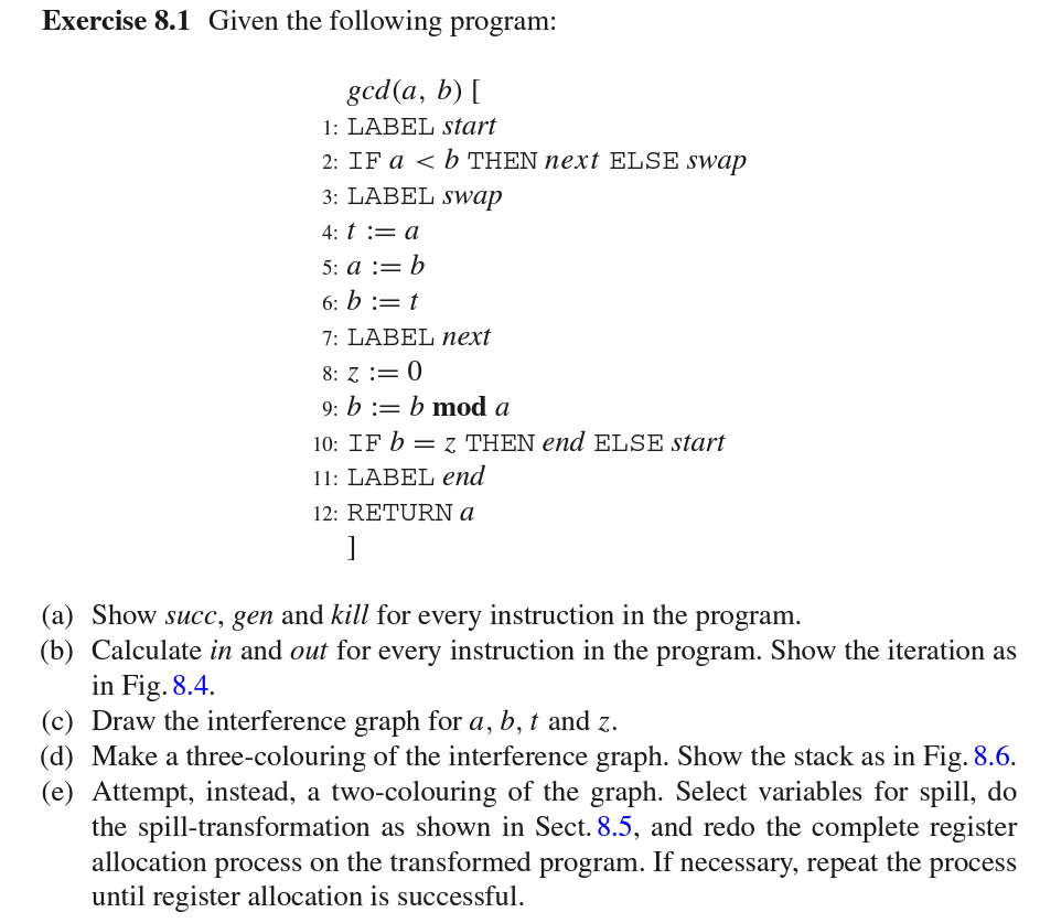 Solved Exercise 8.1 Given The Following Program: Gcd(a, B) [ | Chegg.com