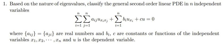 Solved Based on the nature of eigenvalues, classify the | Chegg.com