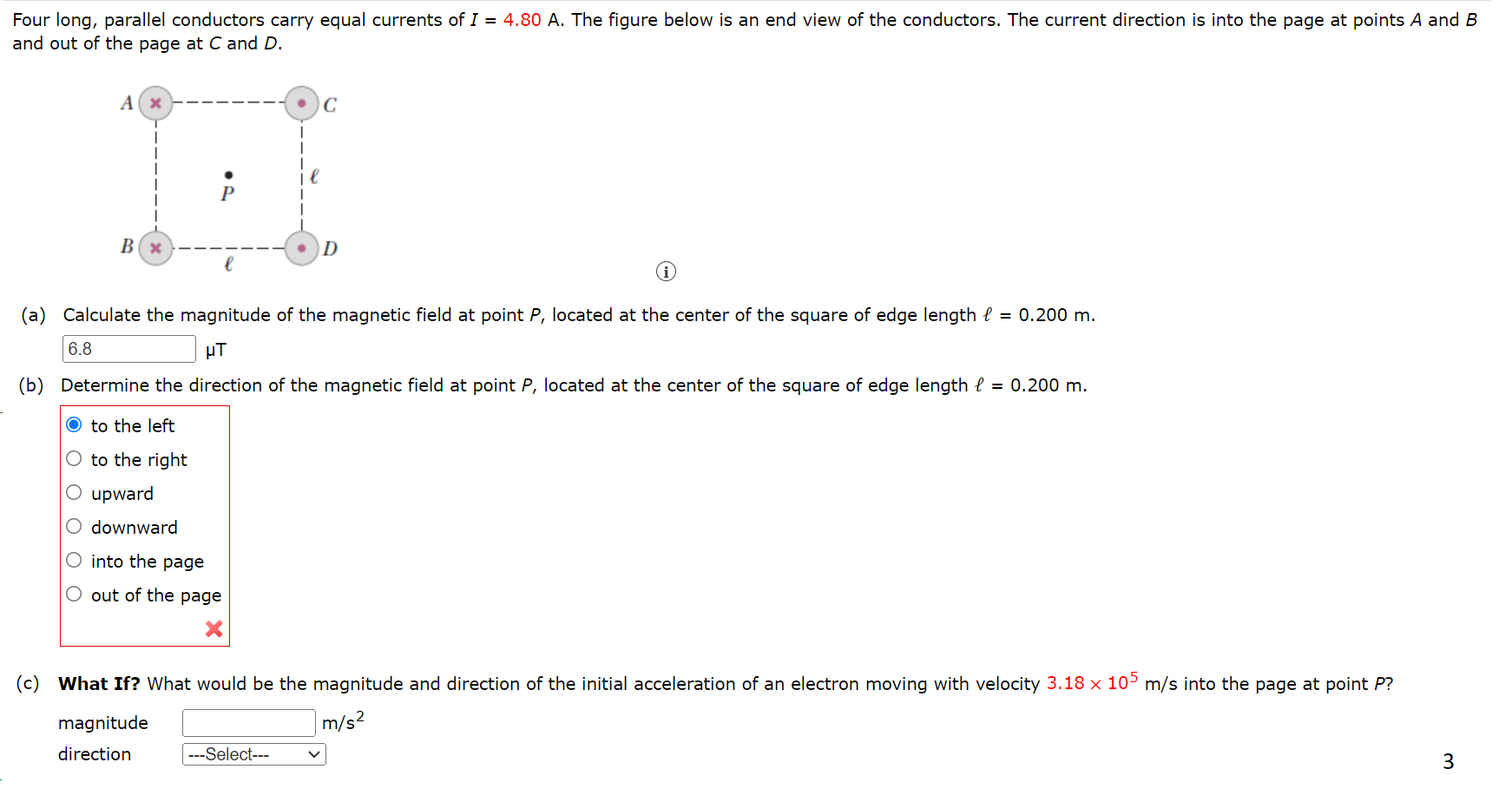 Solved (a) Calculate The Magnitude Of The Magnetic Field At | Chegg.com