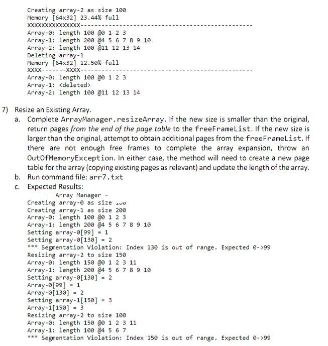 Solved I need some help with coding an array manager in java | Chegg.com