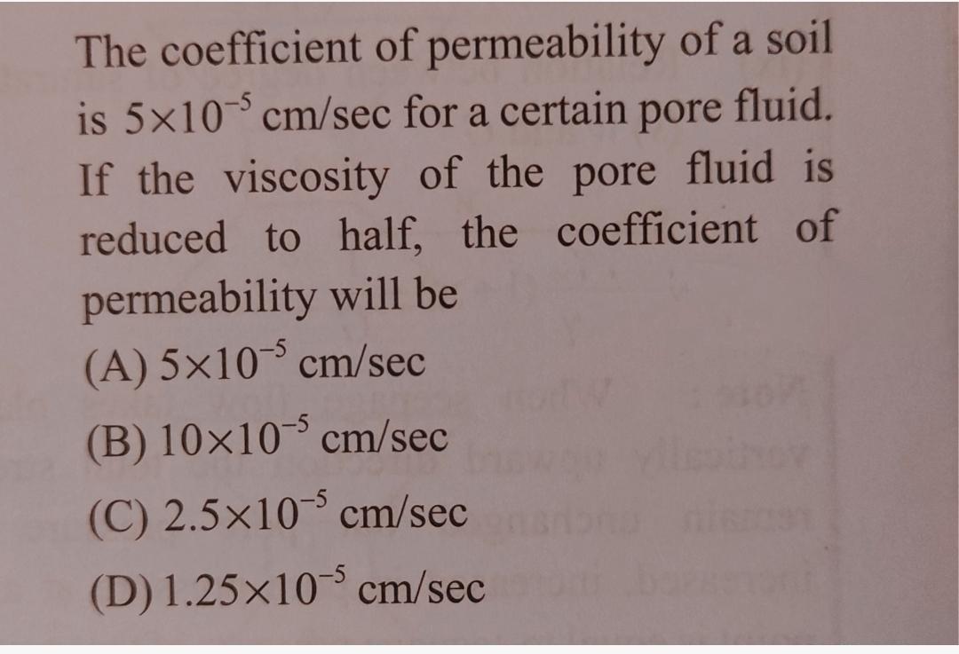 The coefficient of permeability of a soil is 5x10 | Chegg.com