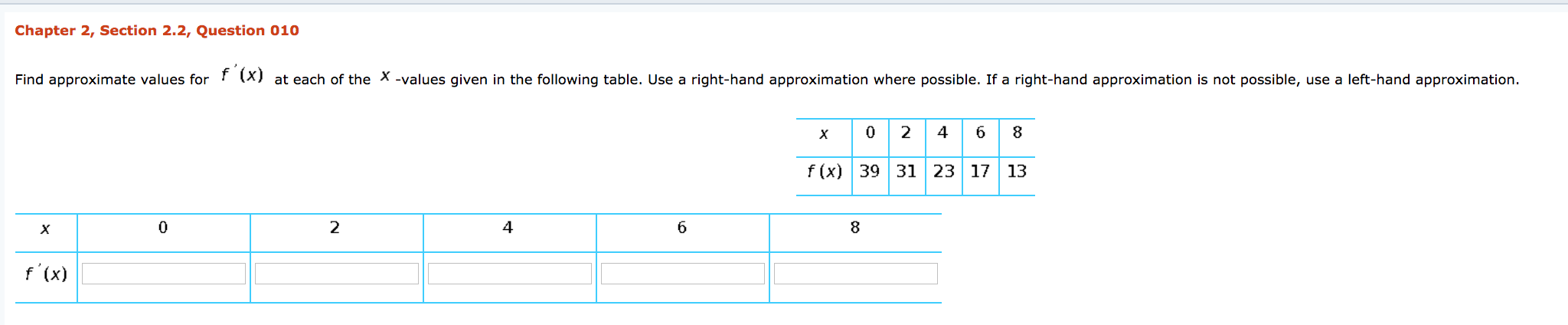 Solved Chapter 2, Section 2.2, Question 010 Find approximate | Chegg.com