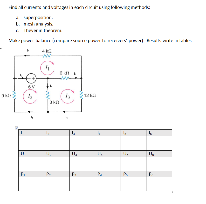 Solved Find All Currents And Voltages In Each Circuit Using | Chegg.com