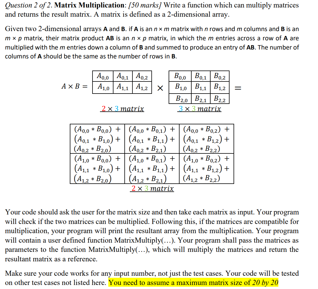 matrix coding practice problems - page 8 |... I am not sure what is wrong with my code.I have | Chegg.com