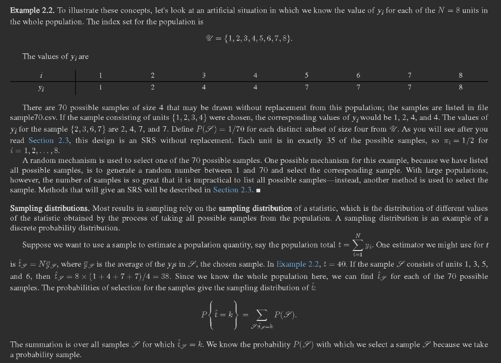 Solved 2. For the population in Example 2.2, consider the | Chegg.com