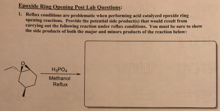 Solved Epoxide Ring Opening Post Lab Questions: 1 Reflux | Chegg.com