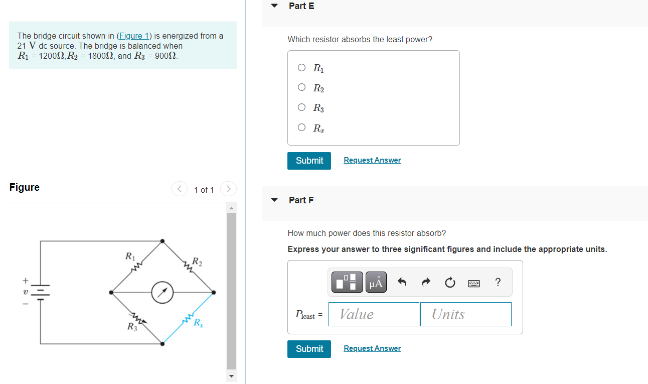 Solved The bridge circuit shown in is energized from a 21 V