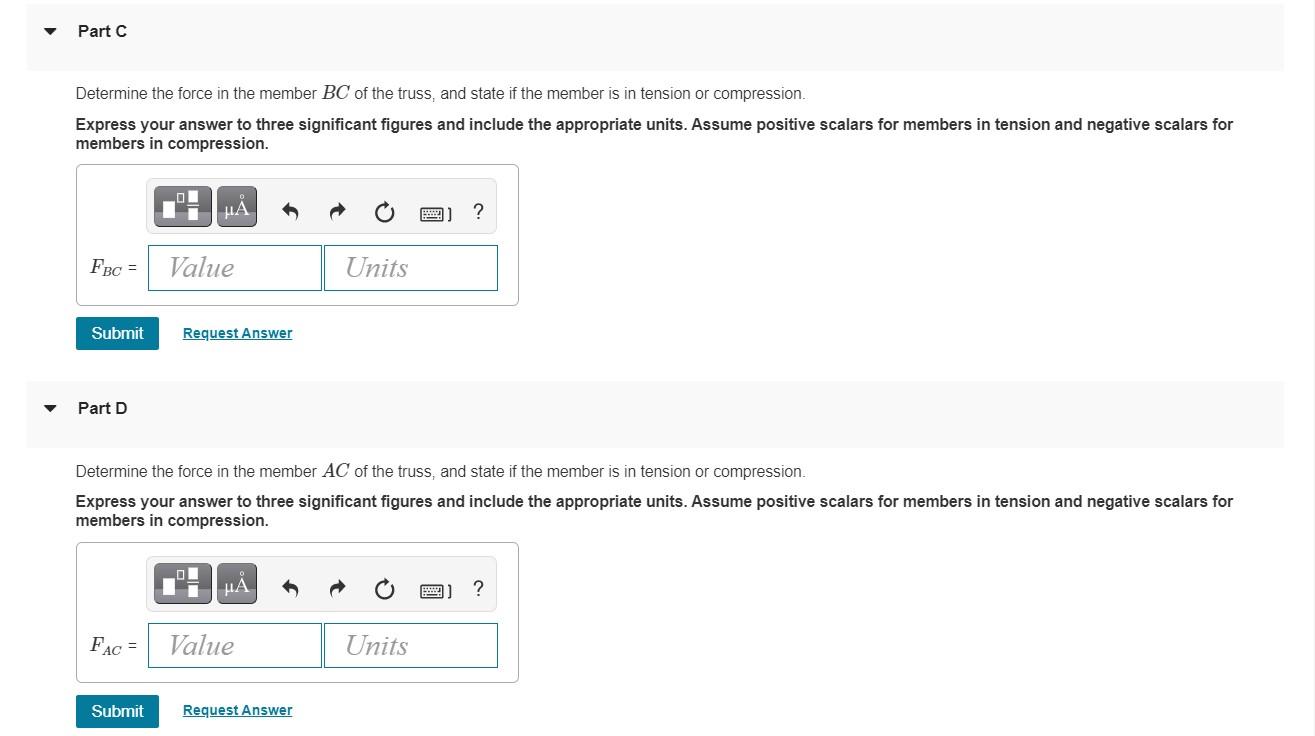 Solved Review Determine the force in each member of the | Chegg.com