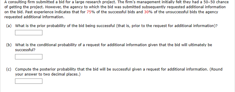 Solved A Consulting Firm Submitted A Bid For A Large | Chegg.com