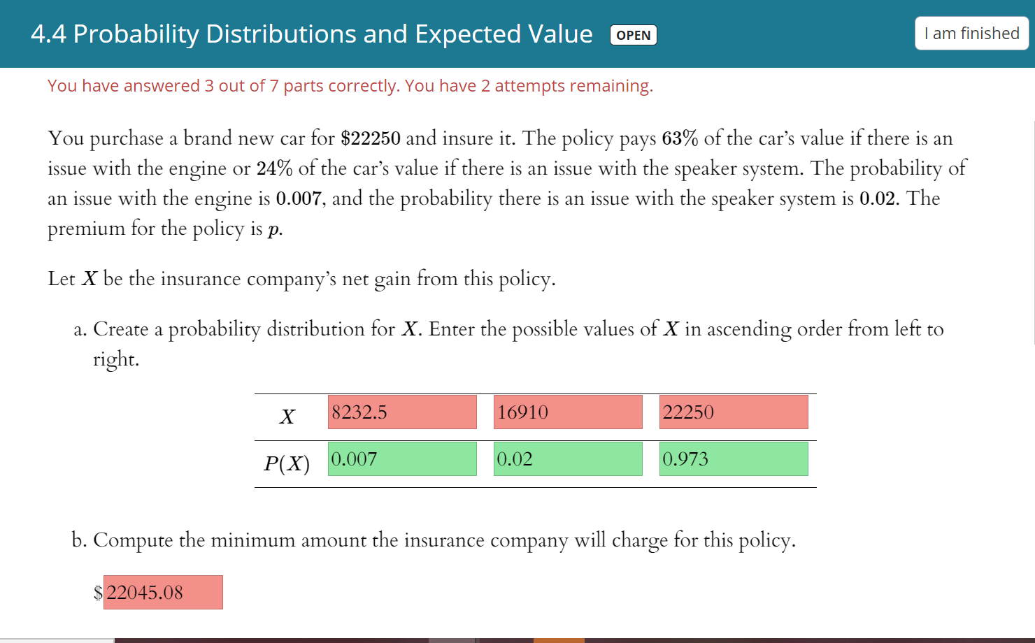 Solved 4.4 Probability Distributions and Expected Value OPEN | Chegg.com