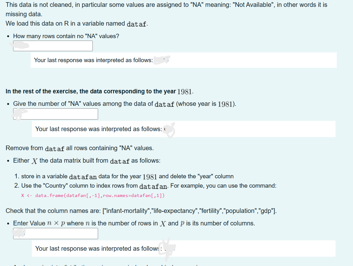 This data is not cleaned in particular some values Chegg