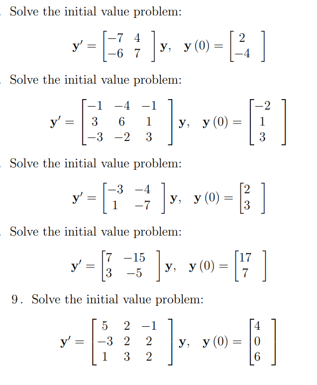 Solved Solve the initial value problem: | Chegg.com