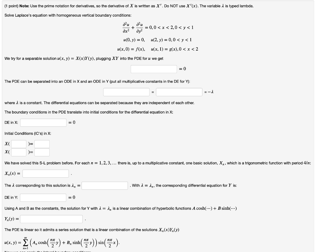 Solved (1 point) Note Use the prime notation for