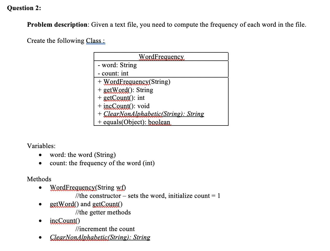 Solved Question 2: Problem description: Given a text file, | Chegg.com