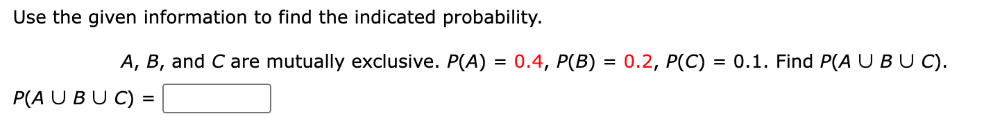 Solved Use the given information to find the indicated | Chegg.com
