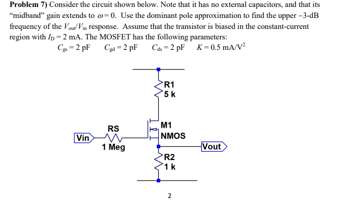 Solved Problem 7) Consider the circuit shown below. Note | Chegg.com