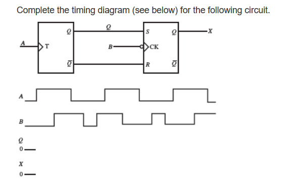 Solved Complete the timing diagram (see below) for the | Chegg.com