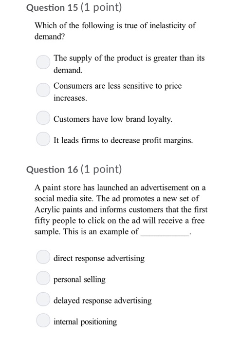 Solved Question 15 (1 point) Which of the following is true | Chegg.com