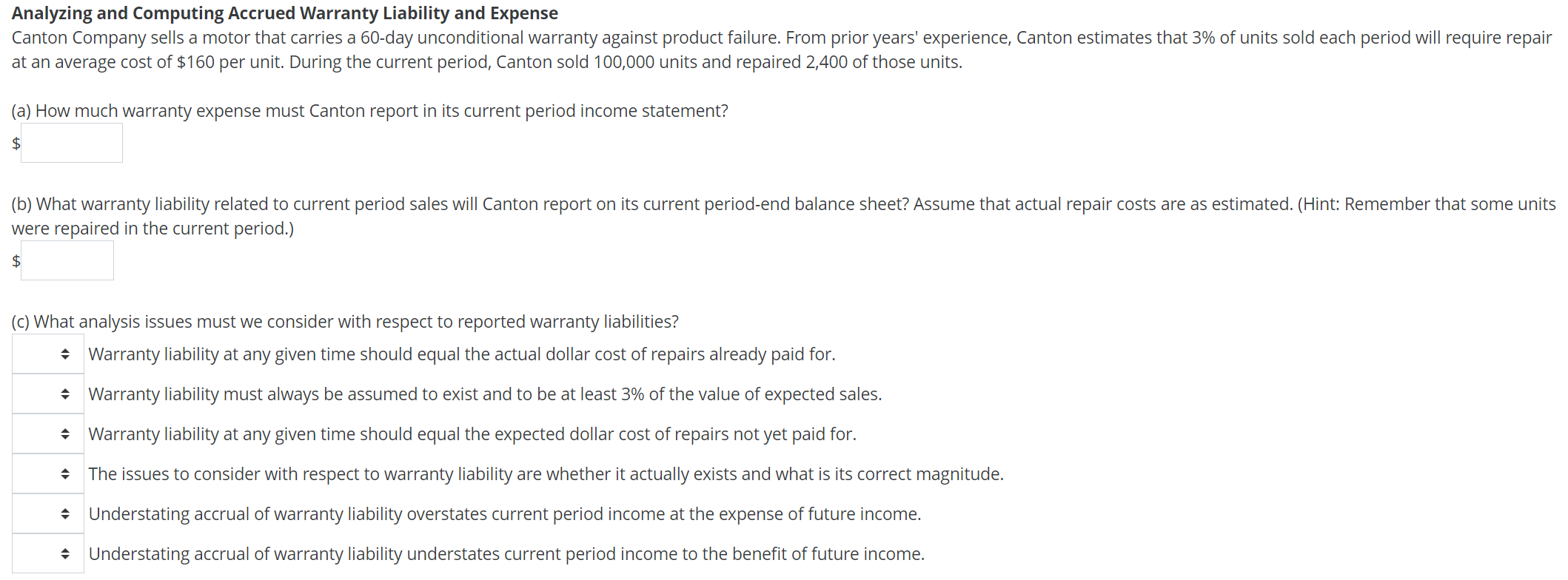 Solved Analyzing and Computing Accrued Warranty Liability | Chegg.com