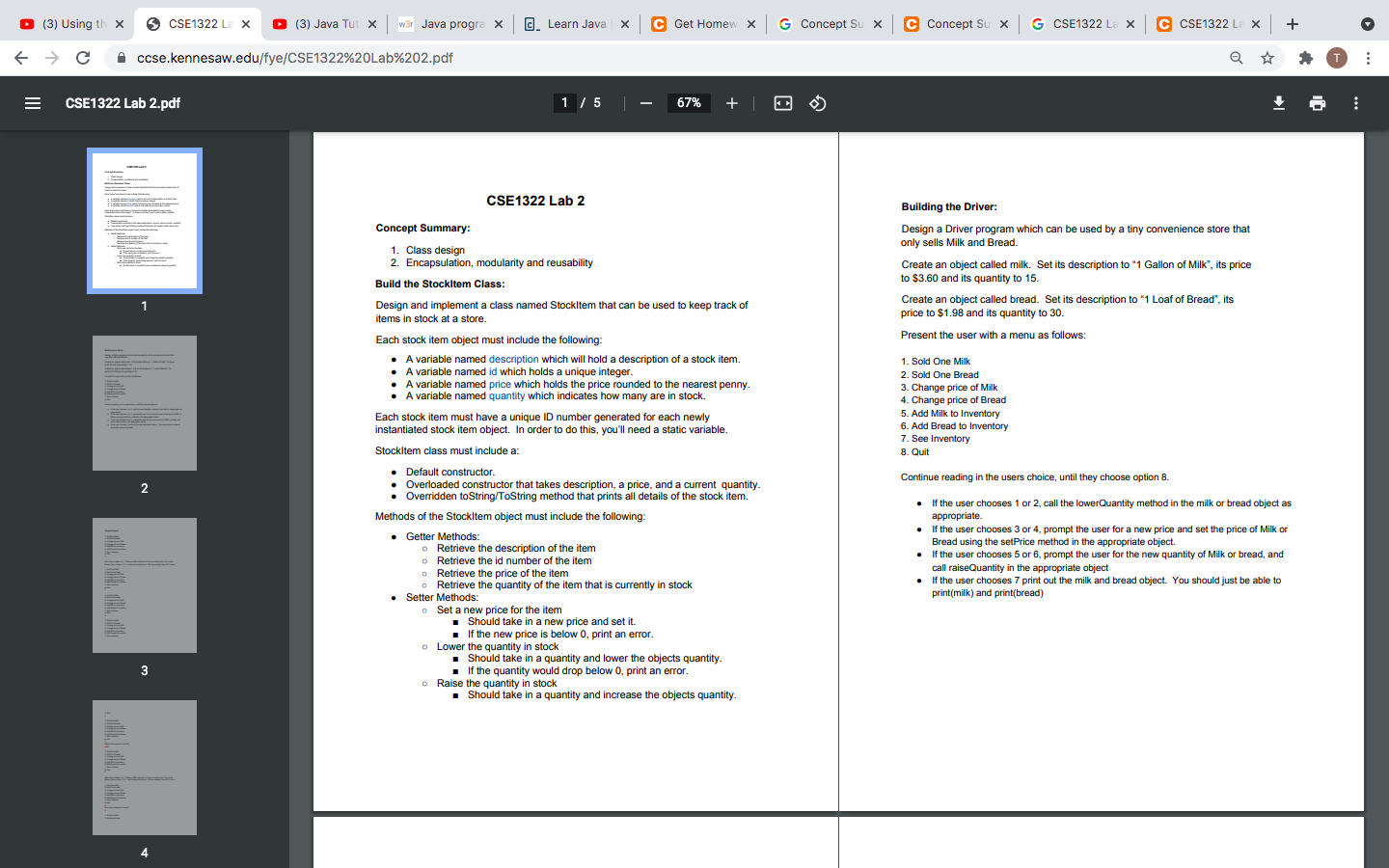 Solved (3) Using thx SCSE1322 La x (3) Java Tut | w3r Java | Chegg.com