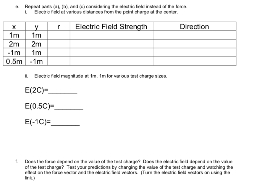 Solved: Worksheet For Exploration 23.1: Fields And Test Ch... | Chegg.com