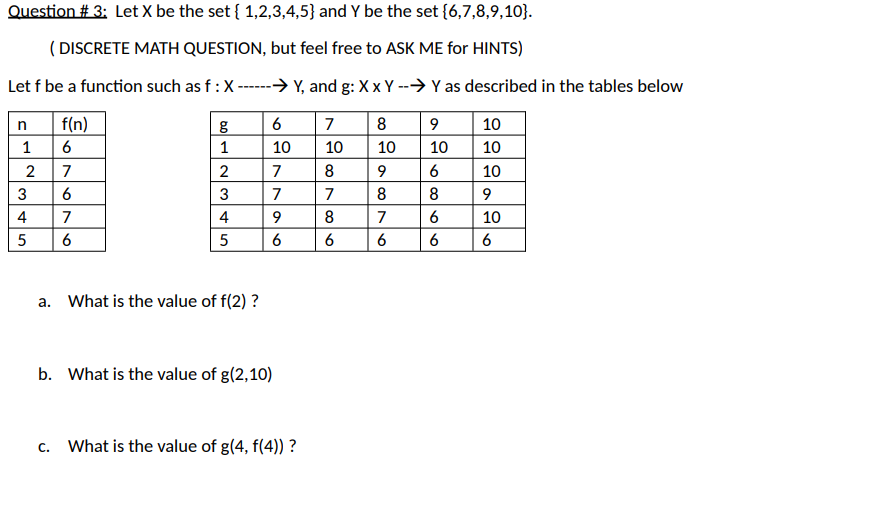 Solved Question #3 : Let X Be The Set {1,2,3,4,5} And Y Be | Chegg.com