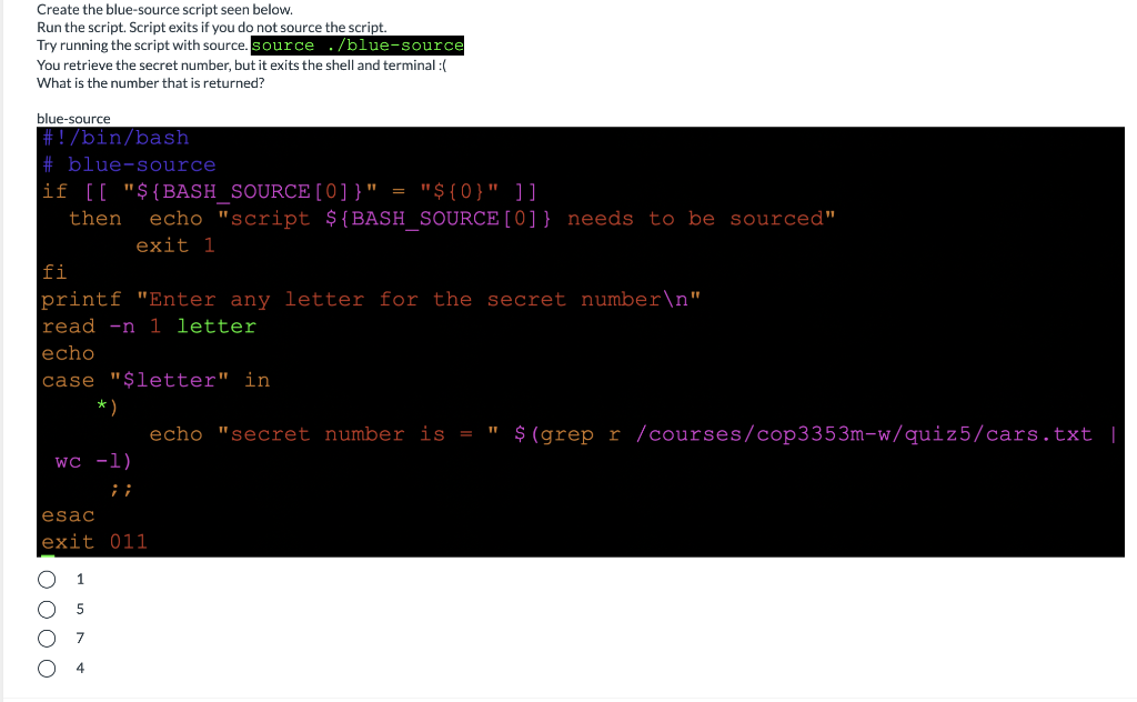 Solved Create the blue-source script seen below. Run the | Chegg.com