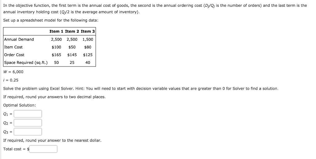 Solved The Economic Order Quantity (EOQ) model is a | Chegg.com
