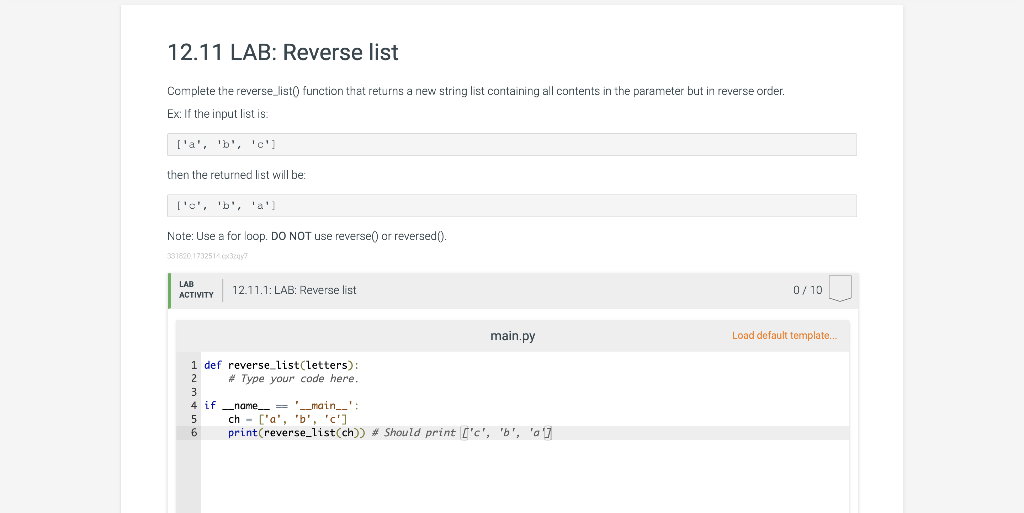 solved-12-11-lab-reverse-list-complete-the-reverse-listo-chegg