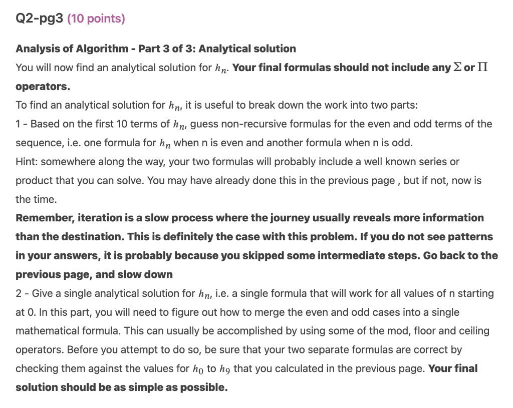 Solved Given the following function f, written in pseudocode | Chegg.com
