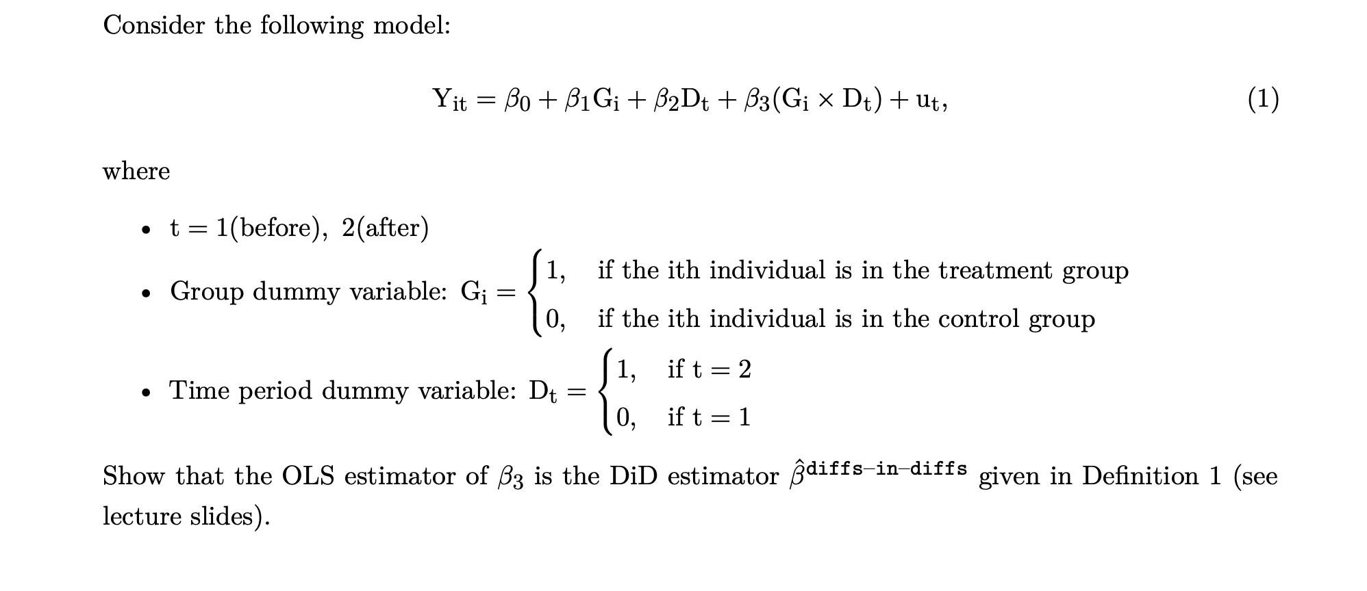 Solved Consider The Following Model: | Chegg.com