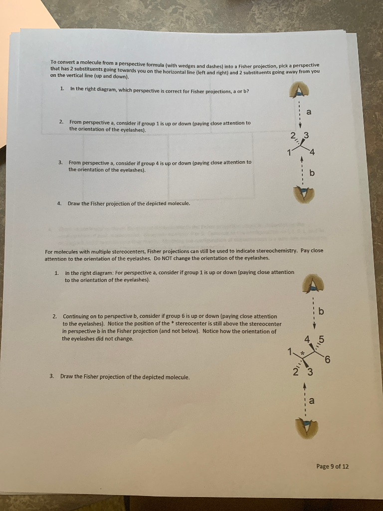 To Convert A Molecule From A Perspective Formula Chegg Com