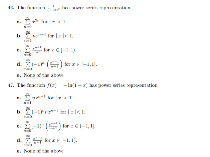 Solved 46. The Function 1-2) Has Power Series Representation 