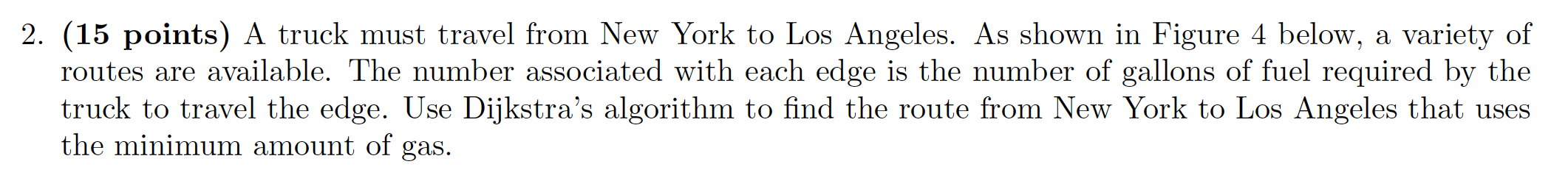 Solved 2. (15 points) A truck must travel from New York to | Chegg.com