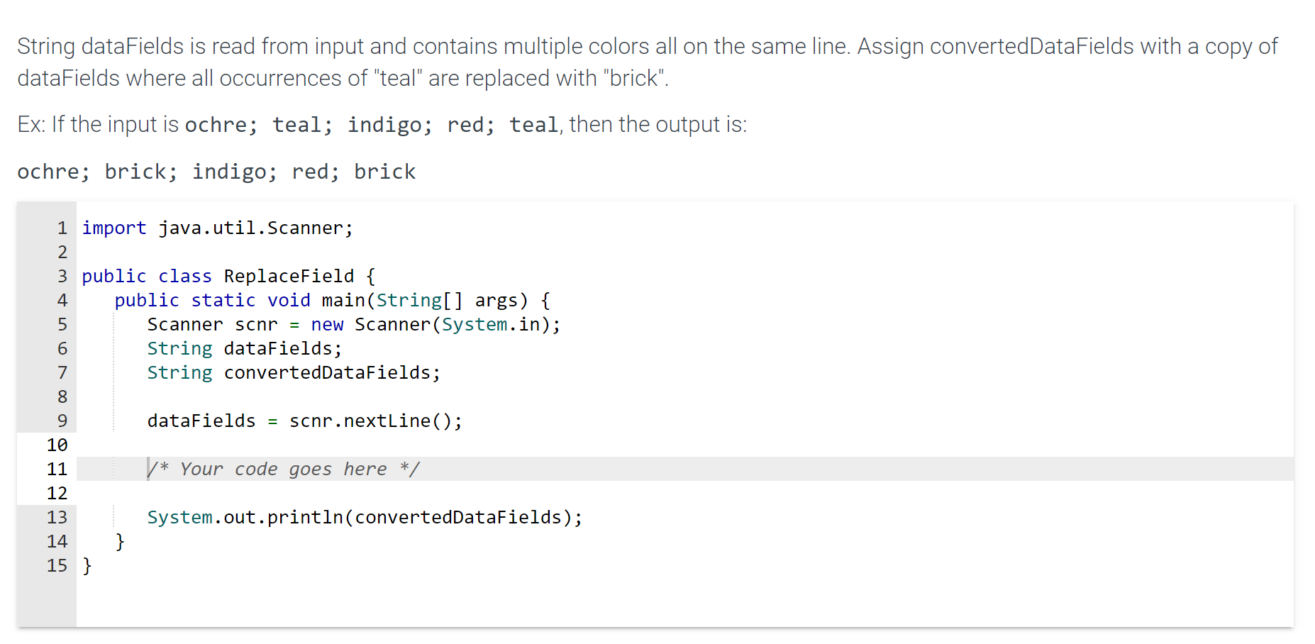 Solved String dataFields is read from input and contains | Chegg.com