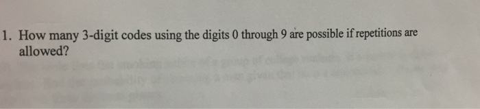 how many 3 digit codes using 0 9