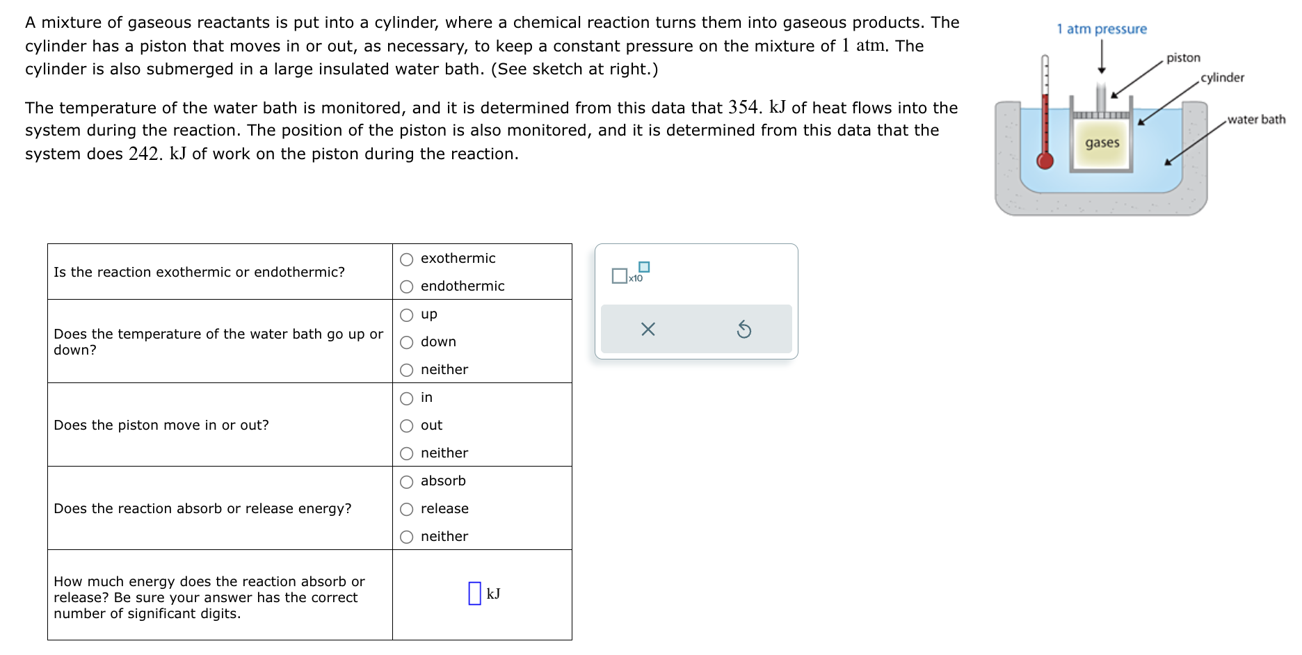 Solved A mixture of gaseous reactants is put into a