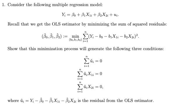 Solved Consider the following multiple regression model: Yi | Chegg.com