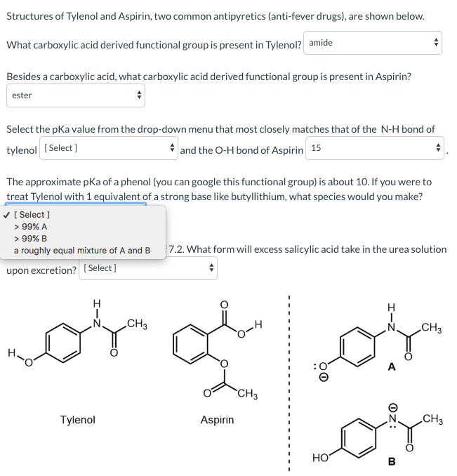 Structures Of Tylenol And Aspirin, Two Common Anti...