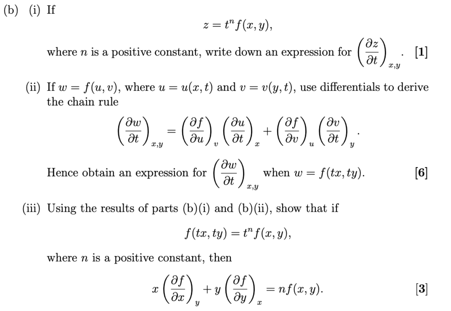 Solved B I If Z T F X Y Where N Is A Positive Co Chegg Com