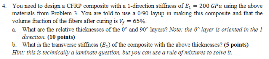 Solved 3. You are given a high modulus carbon fiber | Chegg.com