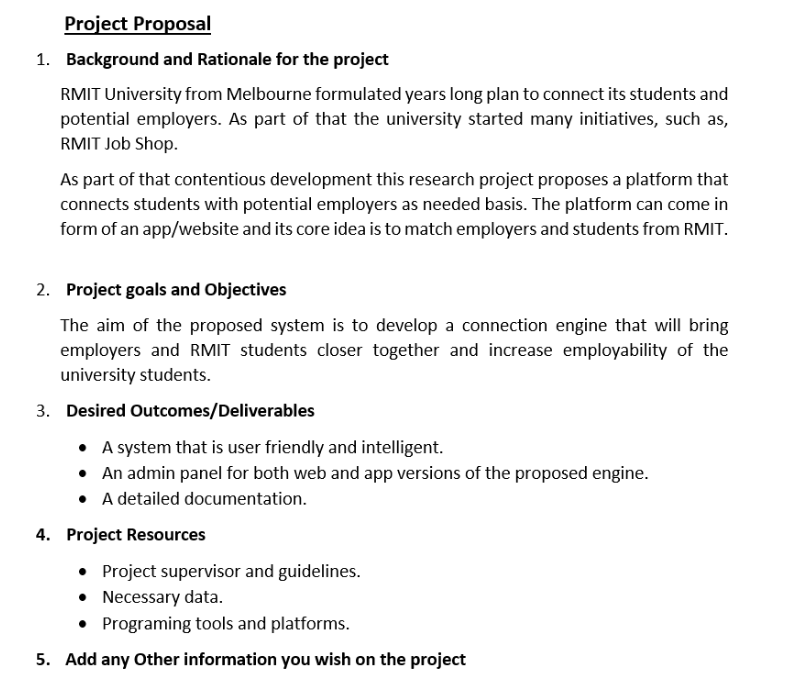 Solved Project Proposal 1 Background And Rationale For The Chegg