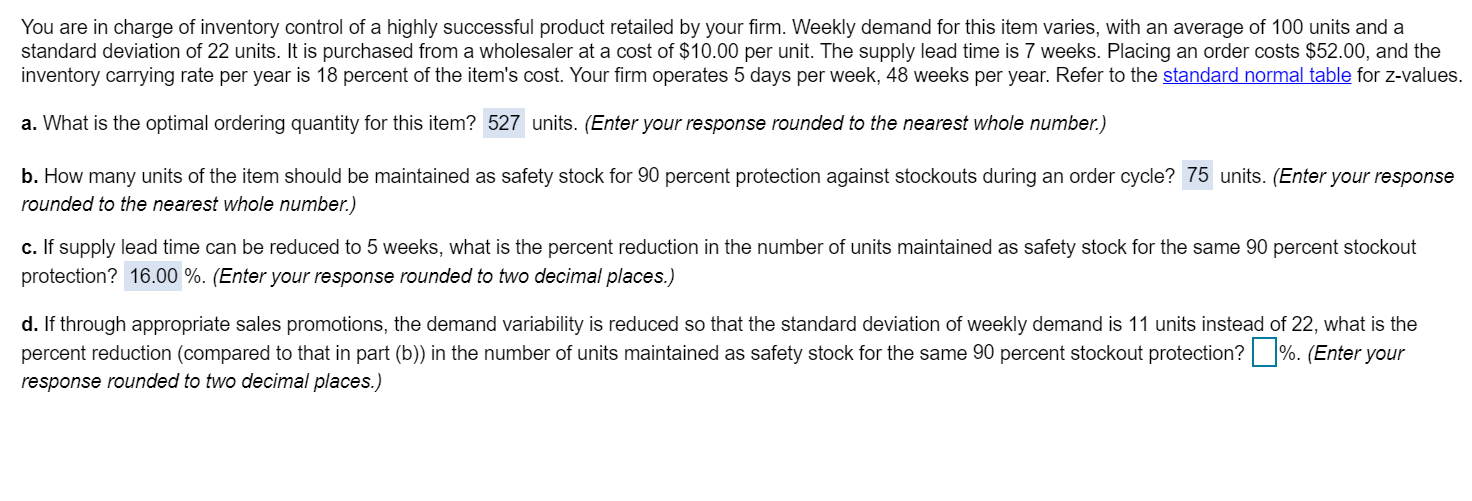 You are in charge of inventory control of a highly | Chegg.com