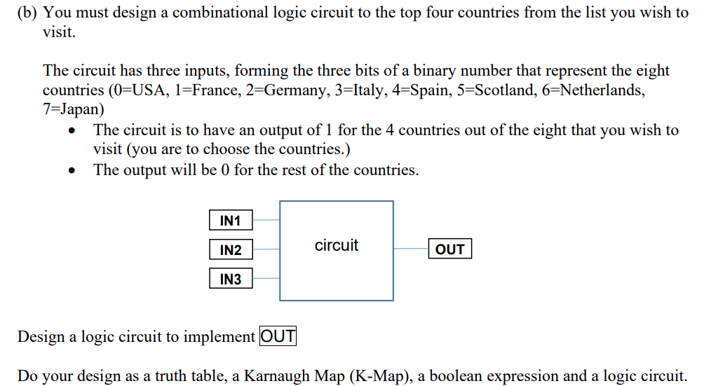 Solved (b) You Must Design A Combinational Logic Circuit To | Chegg.com