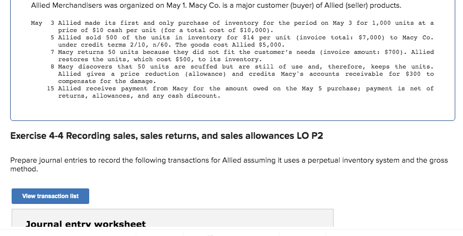 Solved Allied Merchandisers was organized on May 1. Macy Co. | Chegg.com