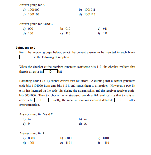 Solved Q4. Read the following description of Hamming code, | Chegg.com