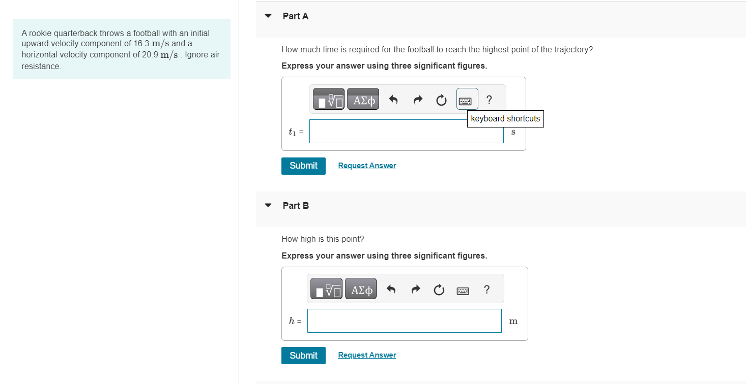 Solved Part AA rookie quarterback throws a football with an